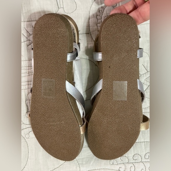 NEW Blowfish Granola-k Strappy Sandals Sz 1 Silver Gold Rose Gold - Picture 4 of 8